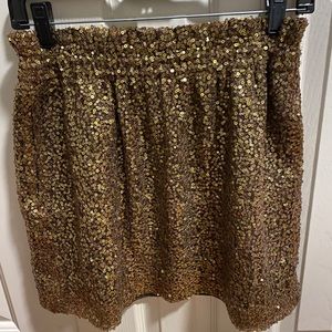 Gold sequined J. Crew skirt
